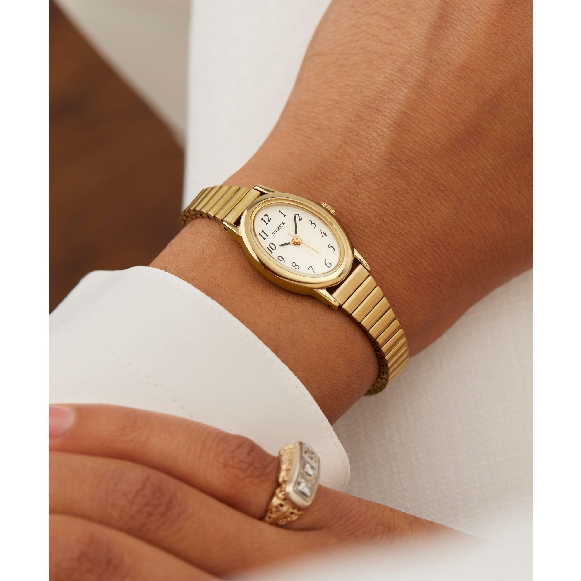 Timex Women's Cavatina Watch - TPearl Dial Gold-Tone Case - View 2