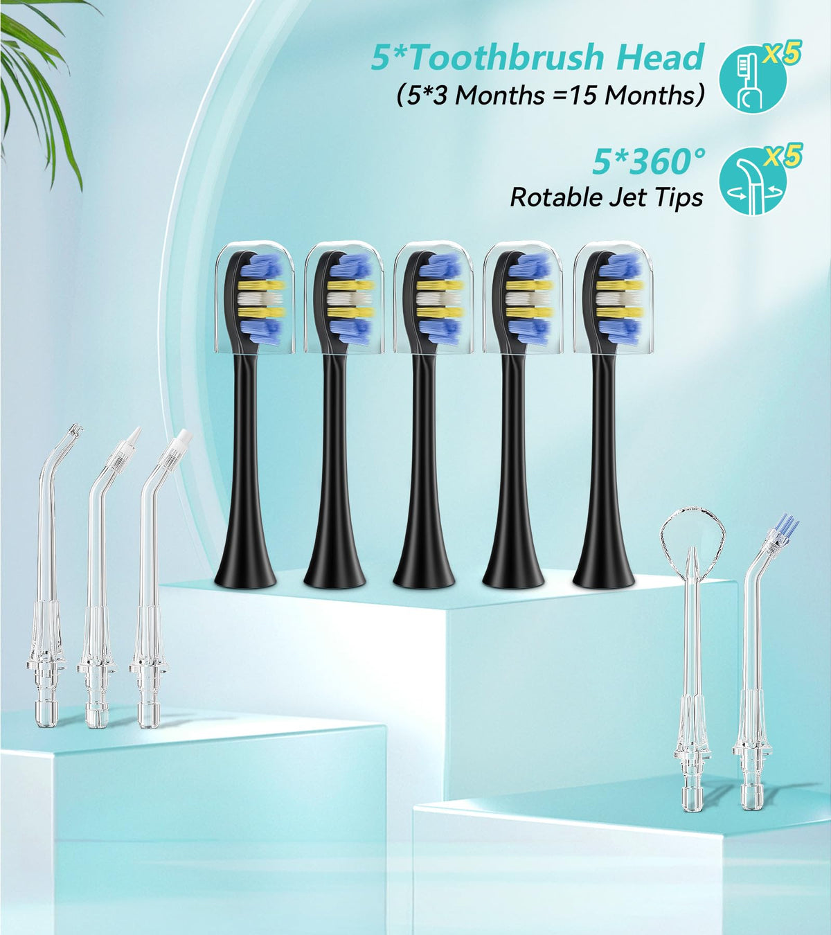 Professional Water Flosser Electric Toothbrush Combo 600ML - HEYAXA Official Imagery - 8