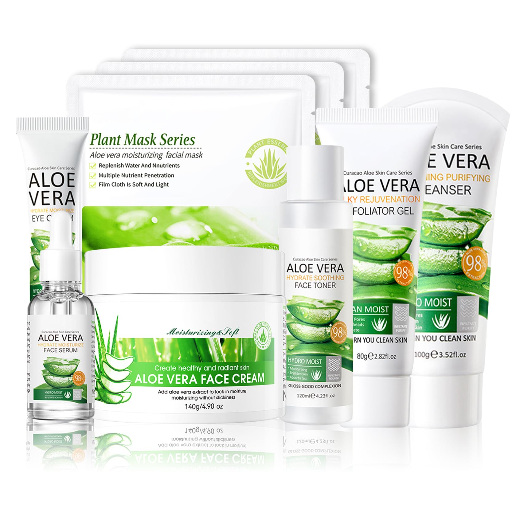 Aloe Vera Skin Care Set,Facial Kit with Facial - DWDiWen