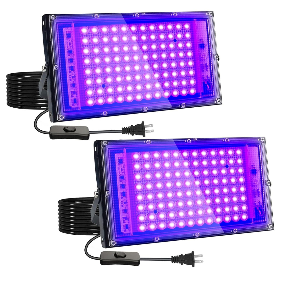 2 Pack 100W UV Black Light IP65 Waterproof Glow Party Light - Indmird Official Imagery - 1