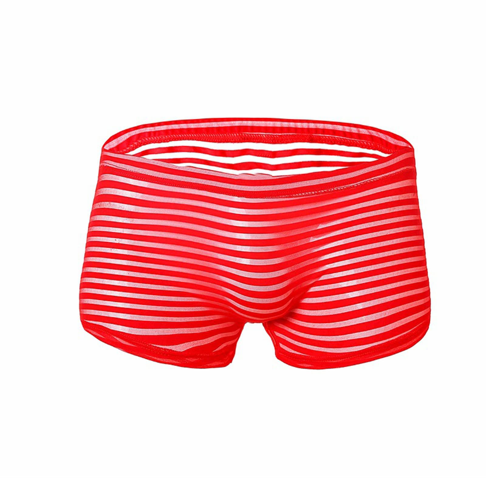 Mesh Underwear for Men Striped Breathable Quick Dry Boxer Briefs Mens - View 3