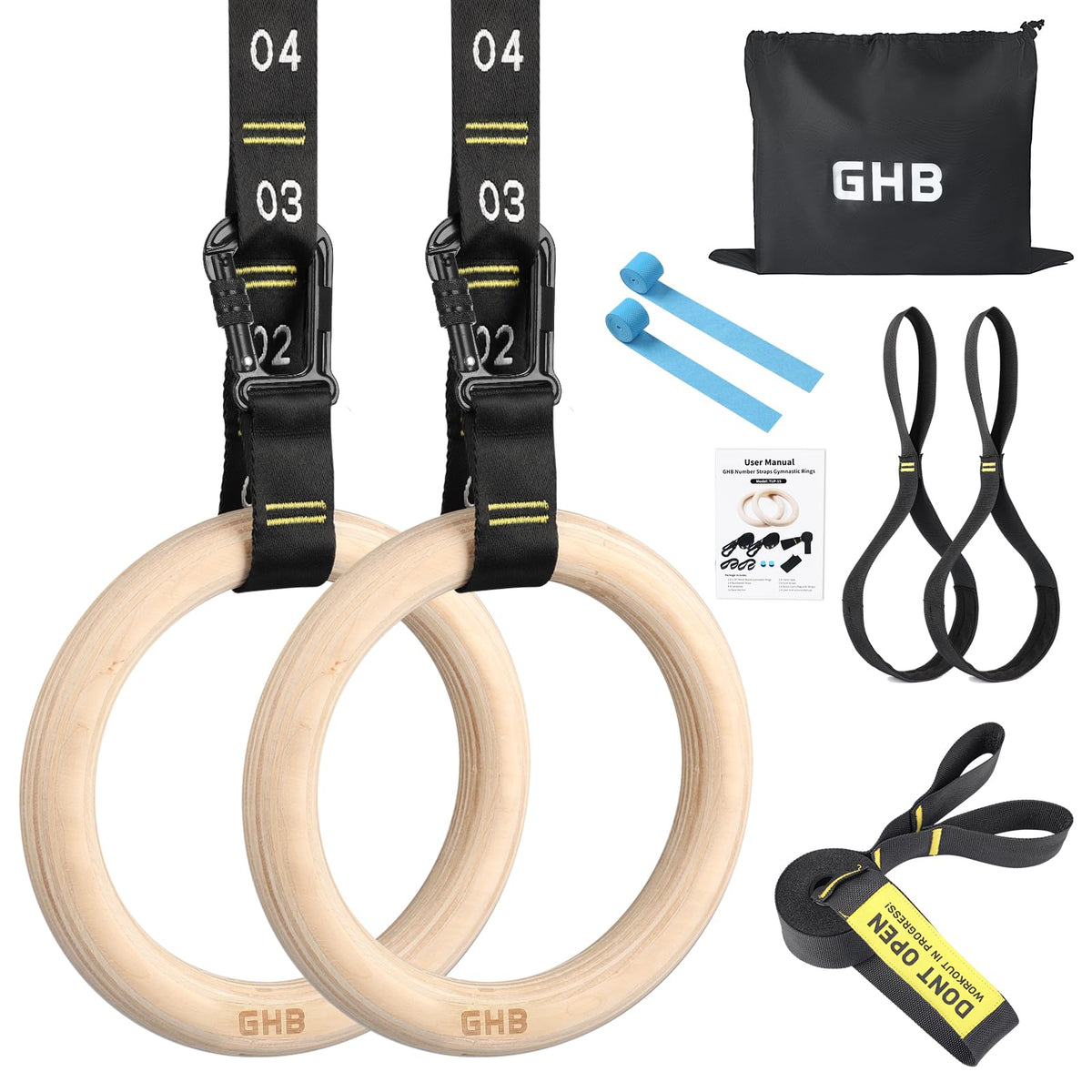 GHB Gymnastic Rings Wooden Gym Rings 1 25 - GHB Official Imagery - 1