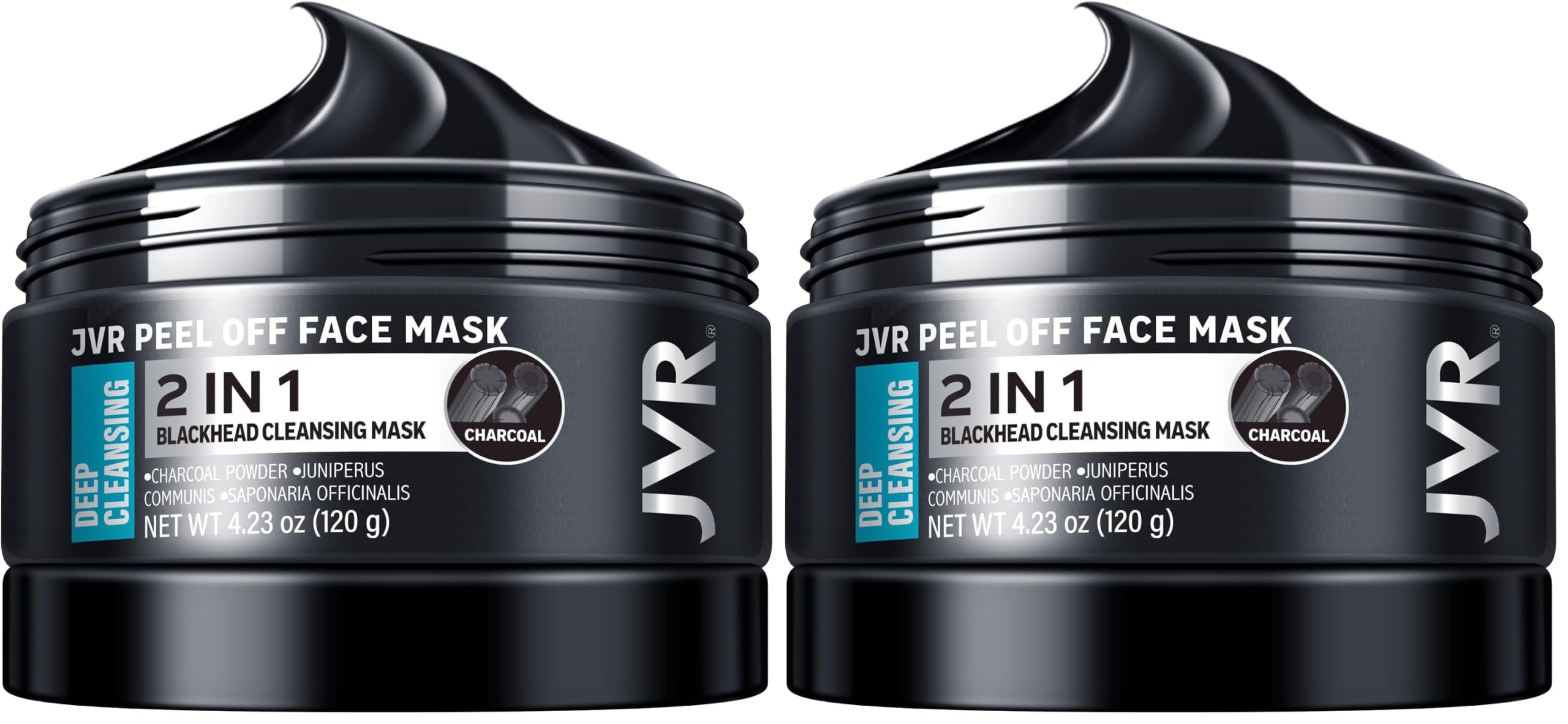 JVR Peel Off Face Mask, Blackhead Mask for Men, Charcoal Peel - JVR