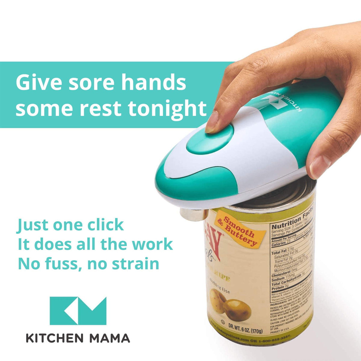 Kitchen Mama Auto Electric Can Opener Battery Operated Teal - Kitchen Mama Official Imagery - 3