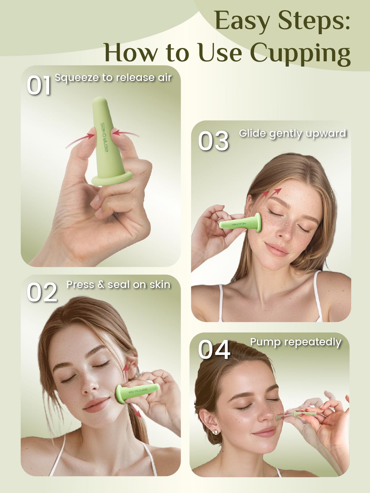 Rena Chris Facial Cupping Set Gua Sha Tool - Rena Chris Official Product Imagery - 7