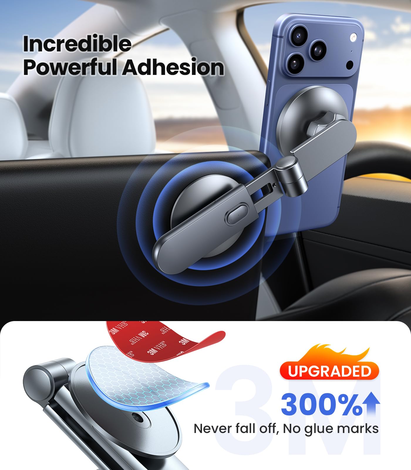 VICSEED Tesla Phone Mount【Strongest Magnet Power】Foldable Hidden Tesla Phone - VICSEED Official Product View 3