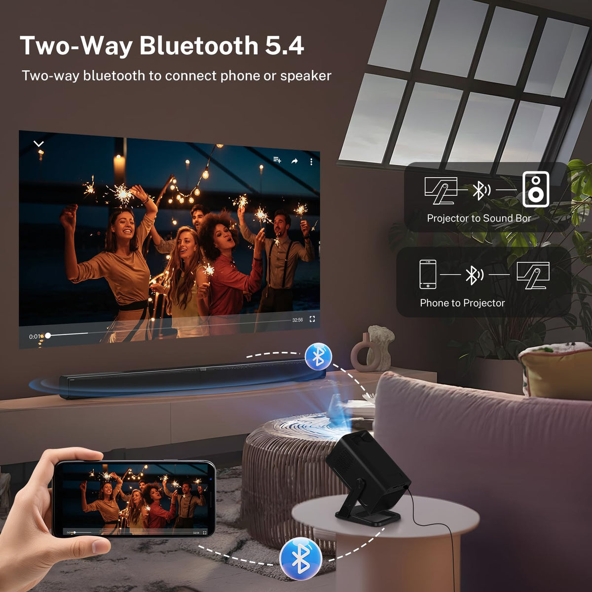Built in Apps 1080P 4K Support Mini Projector with Android - LYNCAST Official Imagery - 8