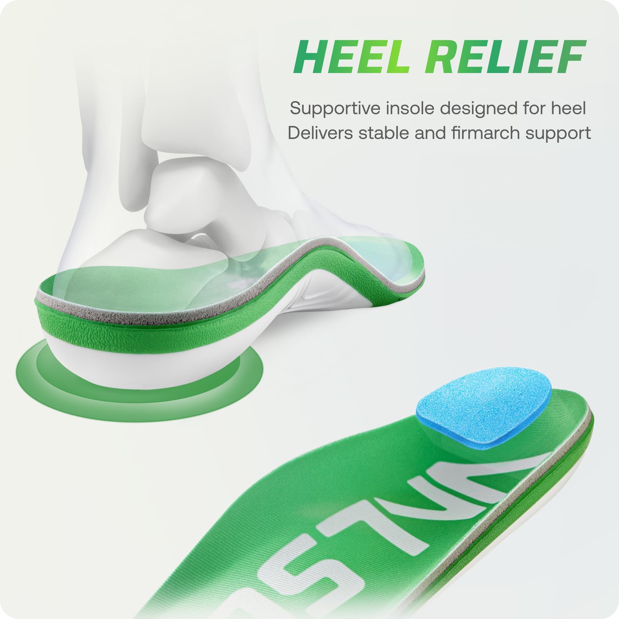 VALSOLE Heavy-Duty Arch Support Insoles for 250+ lbs