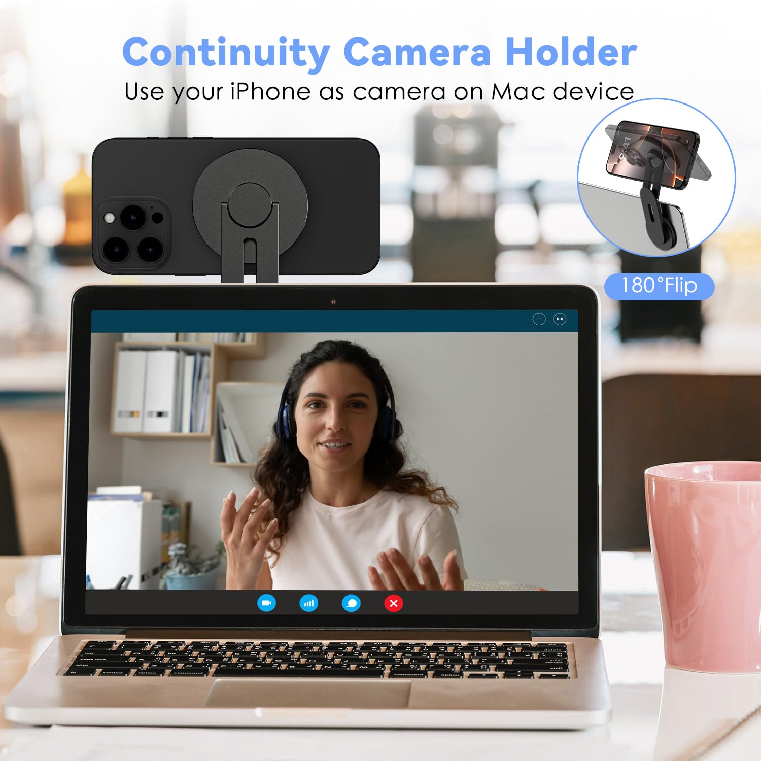 CloudValley Magnetic Laptop Phone Holder, 360° Rotating Mount