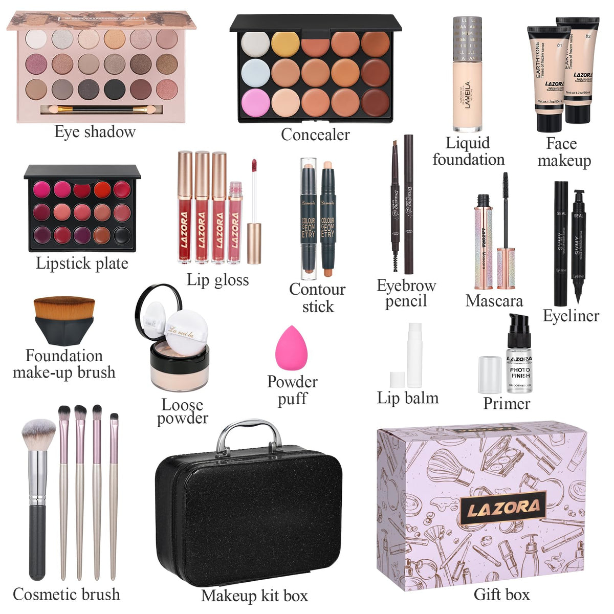 All in One Makeup Kit Makeup Kit for Women Full Kit Makeup - LAZORA Official Imagery - 3