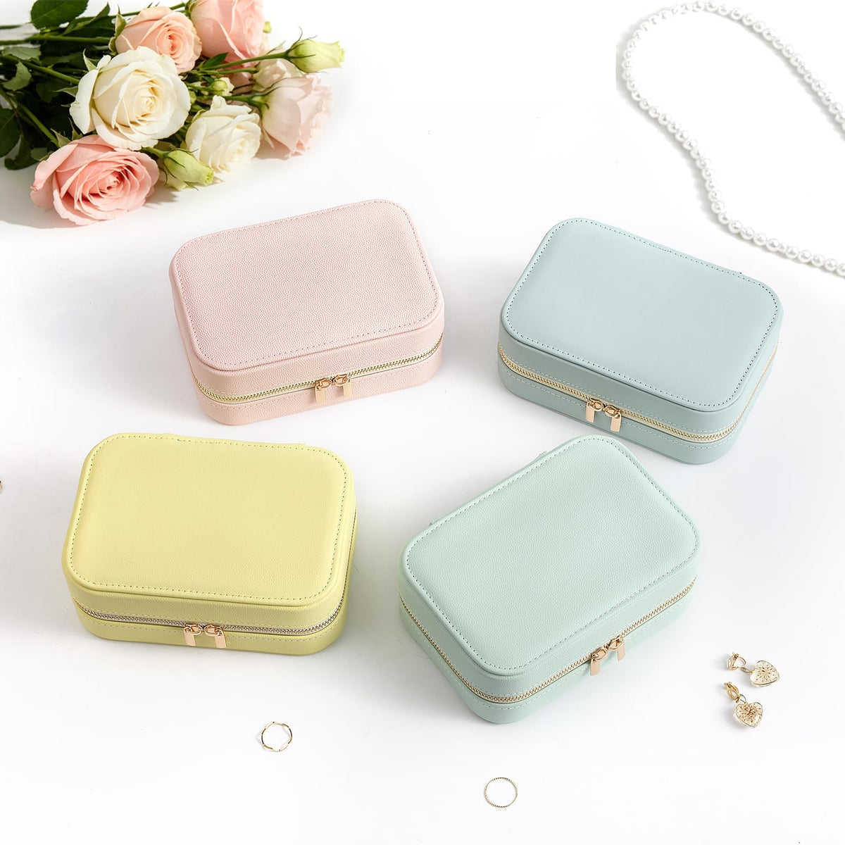 Genuine Leather Travel Jewelry Organizer Case for Women - NGVRC Official Imagery - 6