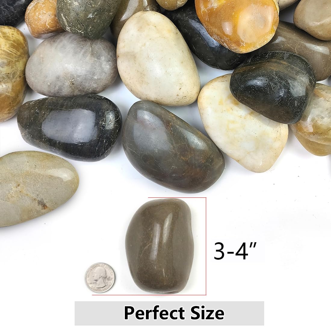 20lbs Large River Rocks for Landscaping 3 4 Mixed Color - YISZM Official Imagery - 3
