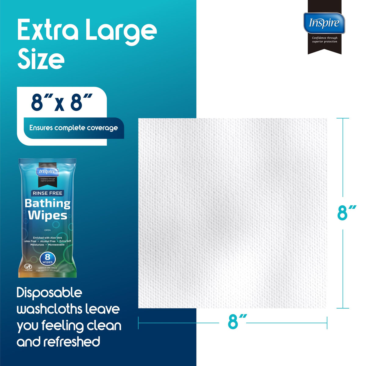 Bathing Wipes for adults bathing Rinse Free - Inspire Official Imagery - 7