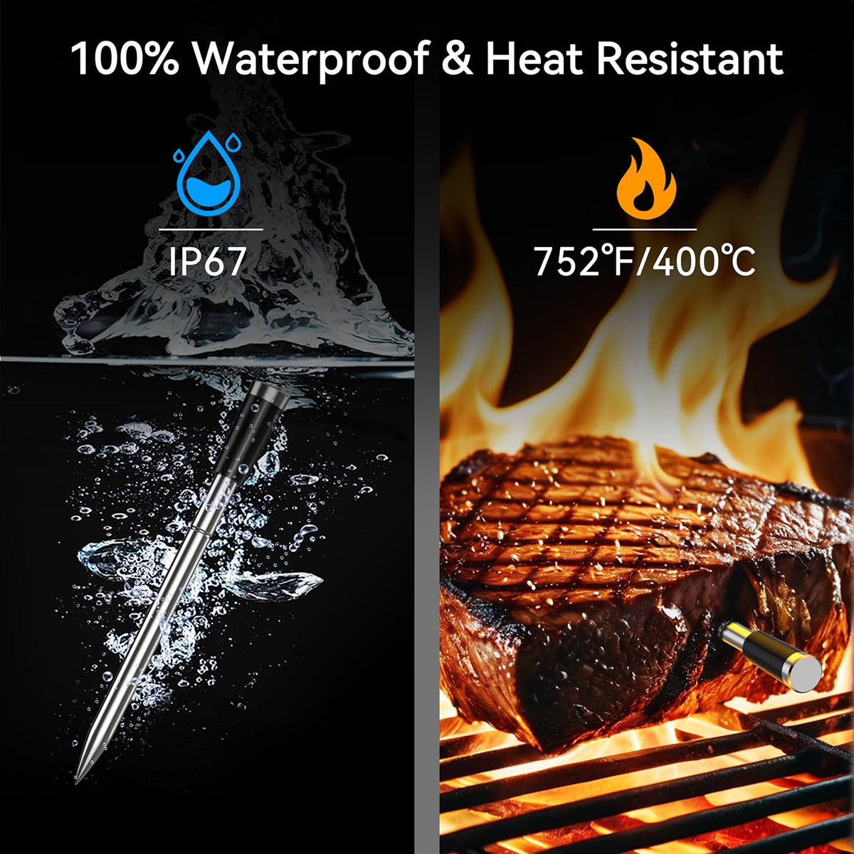 Meat Thermometer Digital Wireless with LCD Booster Bluetooth - BFOUR Official Imagery - 6