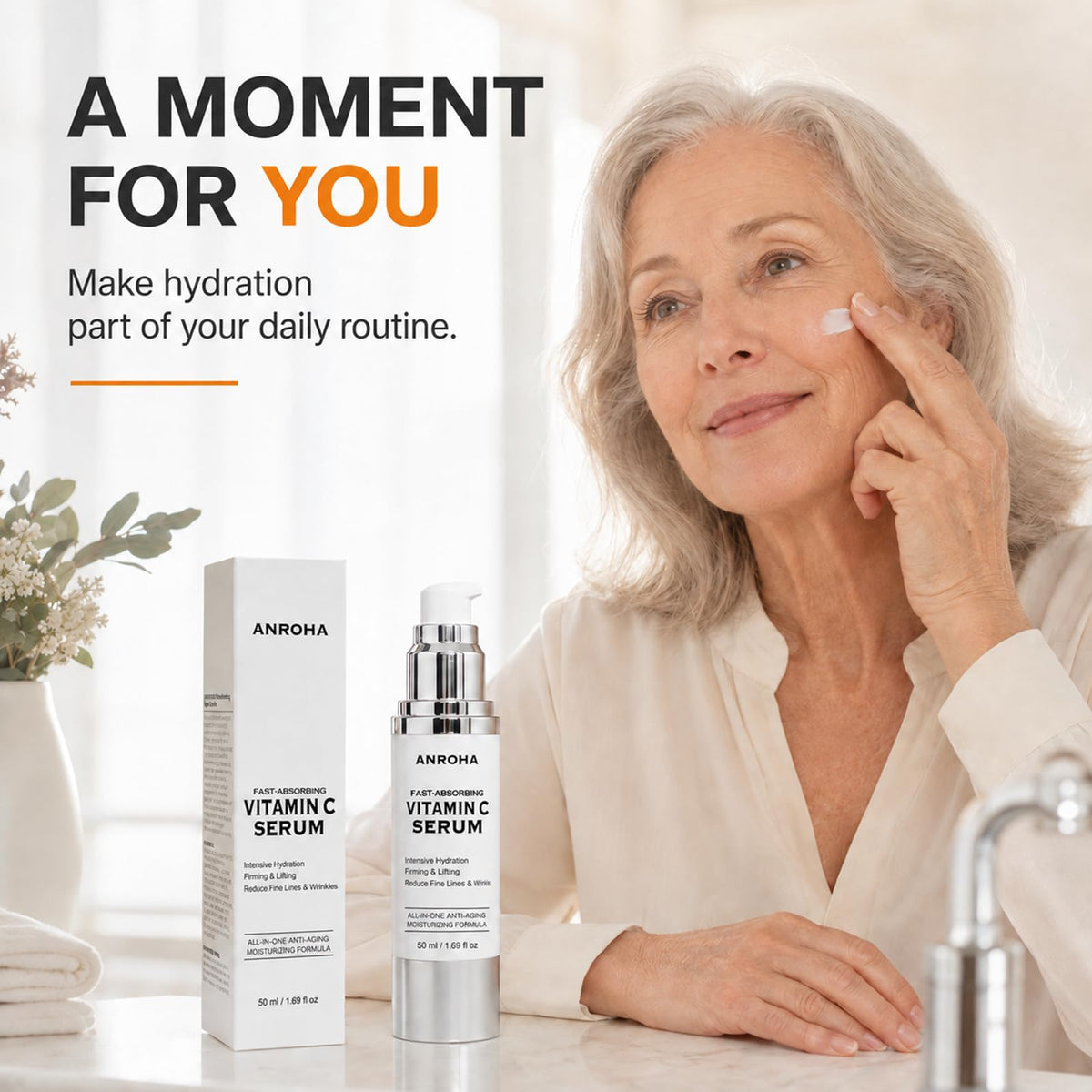 Super Vitamin C Face Serum for Women Over 70 Mature Skin - Anroha Official Imagery - 8