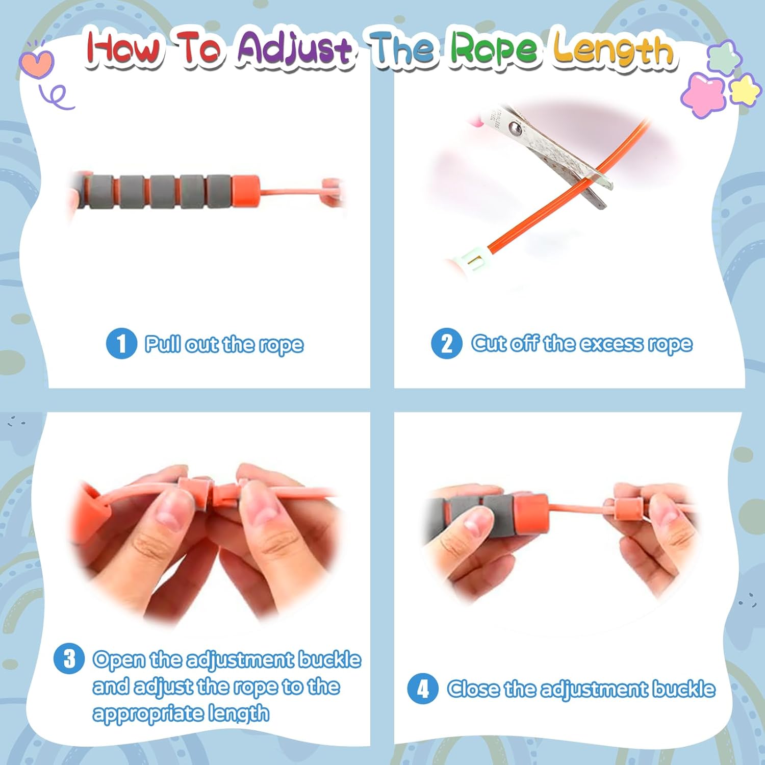 Adjustable soft skipping rope for kids by TIOPSUUO, toddler-friendly jump rope ideal for fun and active play.