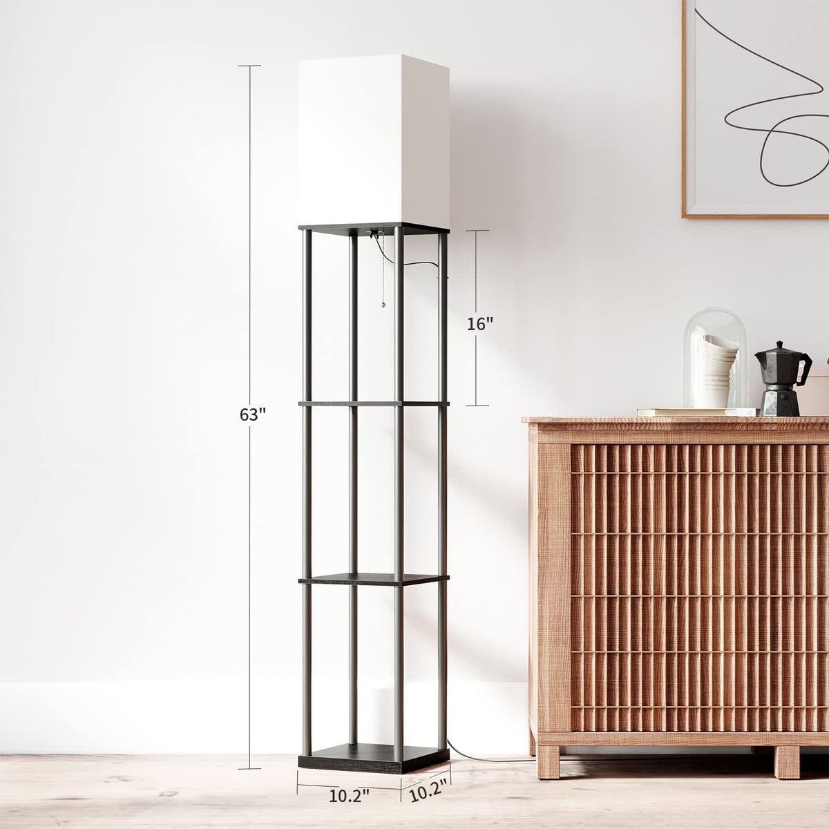 SUNMORY Floor Lamp with Shelves Standing Lamps for Living - SUNMORY Official Imagery - 7