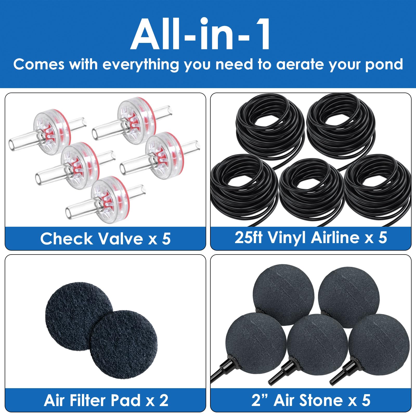 AquaMiracle All-in-One Koi Pond Aerator for Outdoor Ponds up to 3 - AquaMiracle Official Product View 8