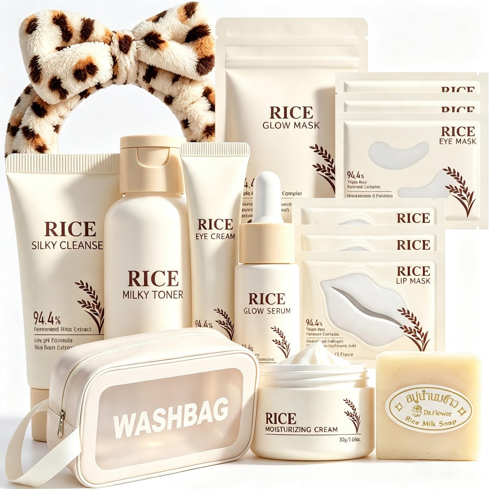 17 PCS Korean Skin Care Set, Rice SkinCare Set for Women & - Product Imagery