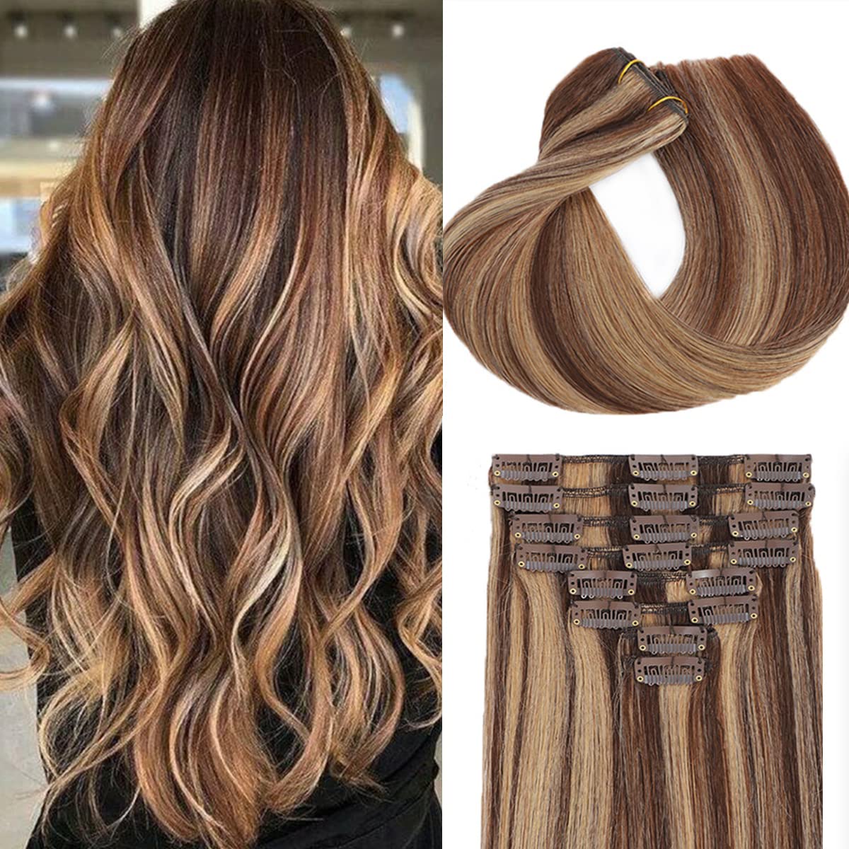 Clip in Hair Extensions Real Human Hair Extensions for Women - Tuquqe Official Imagery - 2