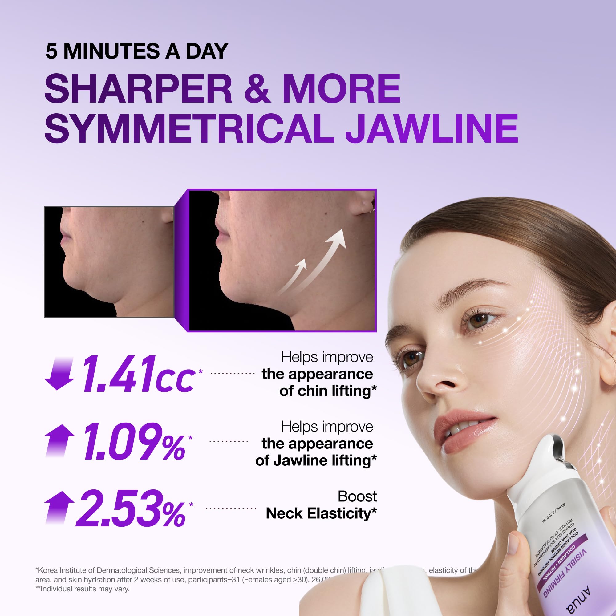 ANUA Collagen Retinol Refining Gua Sha Cream, 2.7 fl.oz | Neck Cream for Lifting & Firming, Jawline to Décolleté, Daily Moisturizer, Fine Line Care, Neck Massager, Korean Skincare - ANUA Official Product View 2