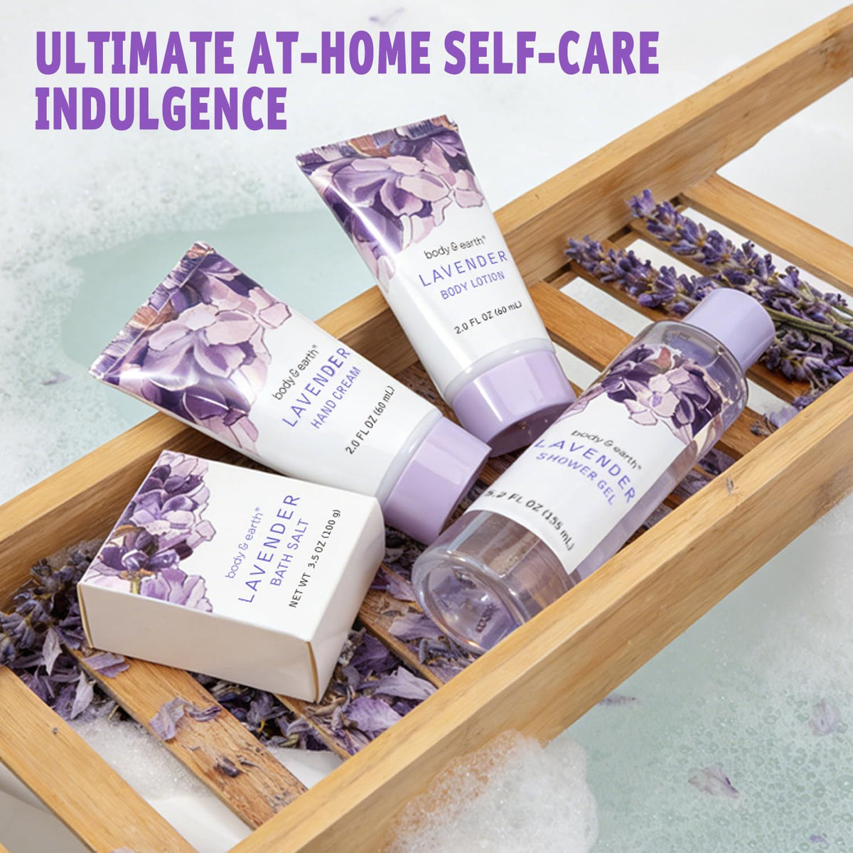 BODY EARTH Lavender Spa Gift Baskets for Women 11 pc Gifts - BODY & EARTH Official Imagery - 4