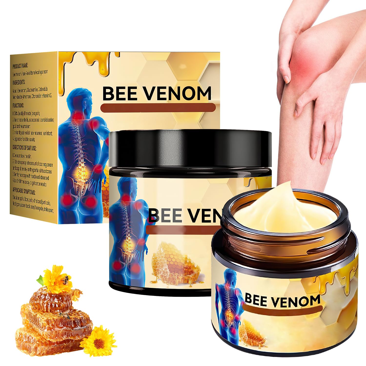Yicengy Bee Venom Moisturizing Cream 2-pack, natural skincare agent with bee venom for nourishing and hydrating skin.