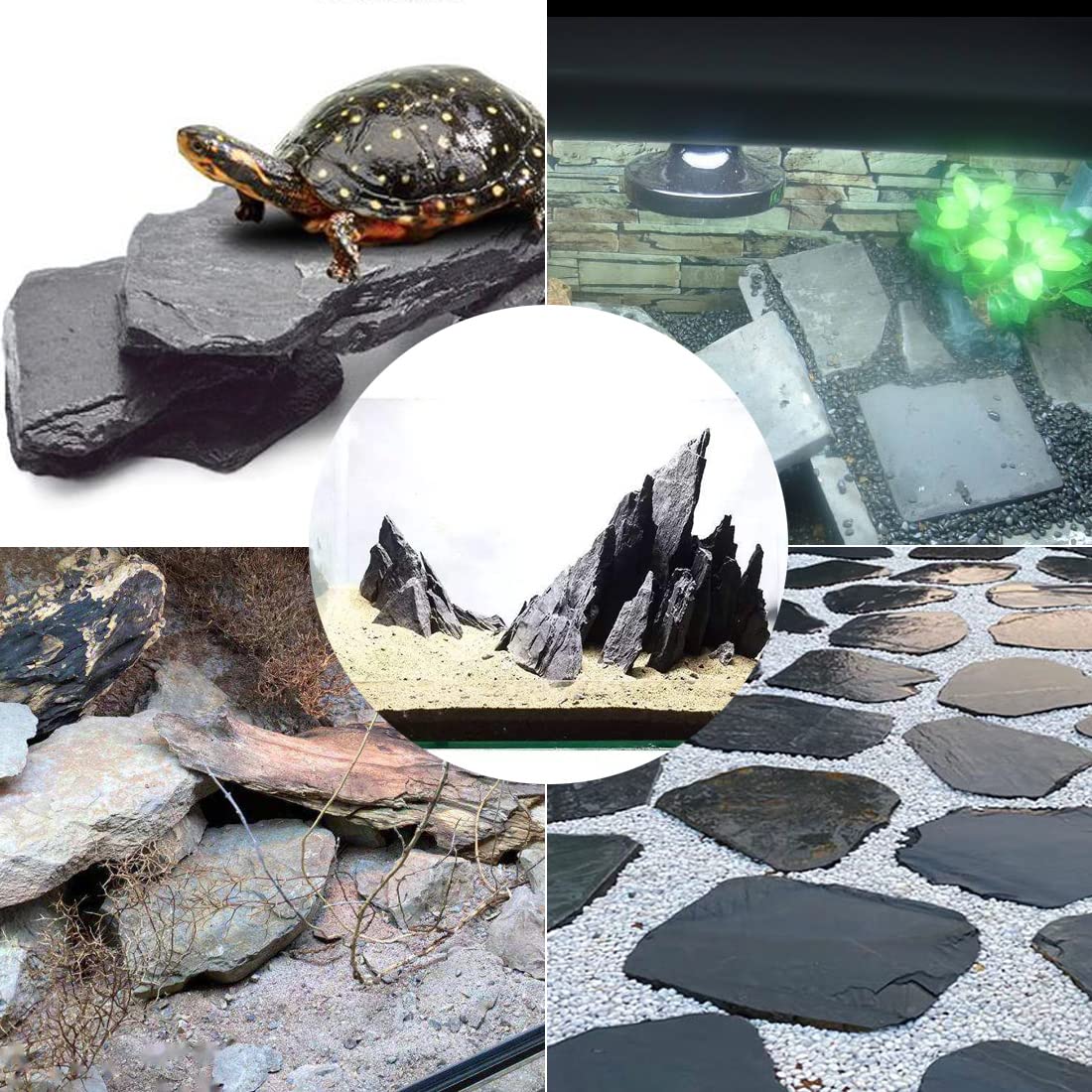 Natural Slate Stone Rocks Mix of Stones 2 to 3 inches and 1 - BLUE HANDCART Official Imagery - 6