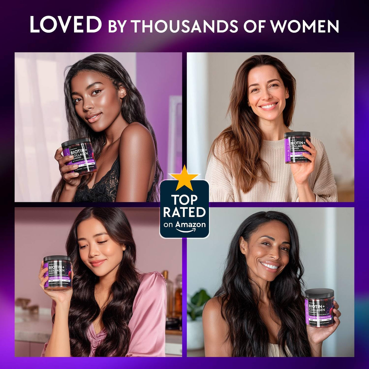 Biotin Gummies 10000mcg for Hair Growth Support - YOLOBALANCE Official Imagery - 3