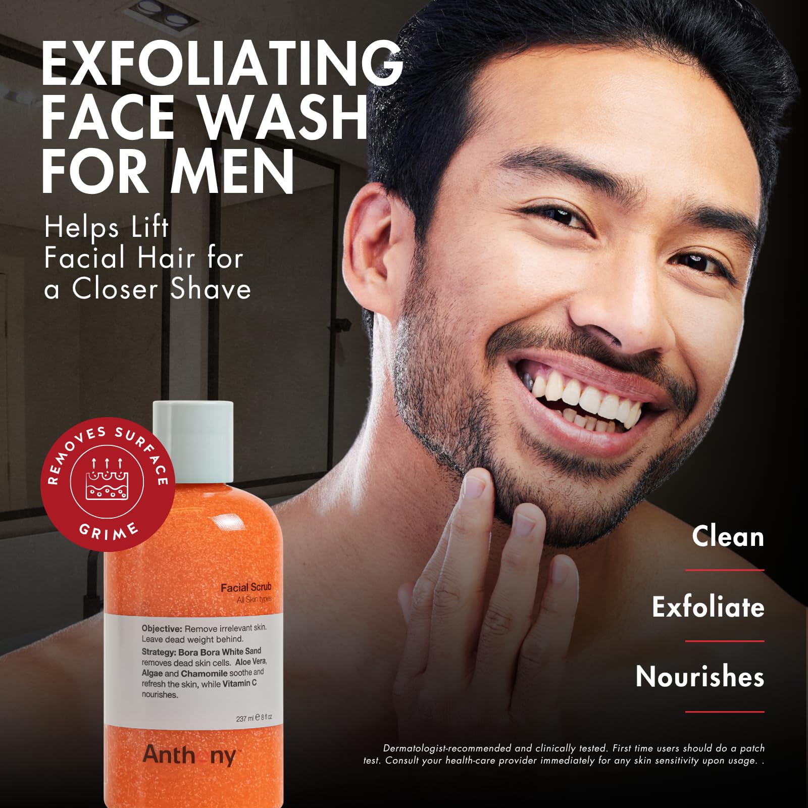 Anthony Face Scrub for Men, Facial Exfoliating Scrub, Vitamin C, 3.4 Fl Oz - Anthony Official Product View 3