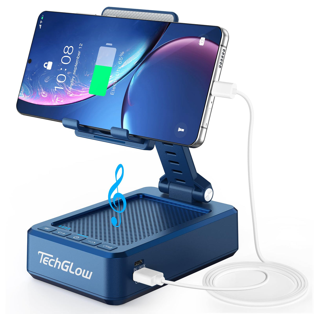 Gifts for Men Women Foldable Cellphone Stand with Bluetooth - TechGlow Official Imagery - 1