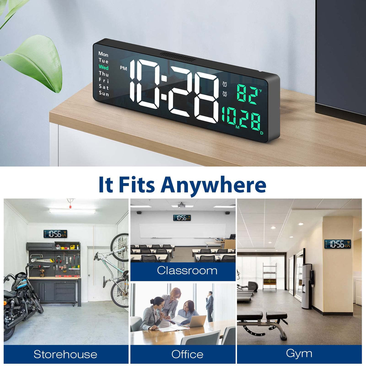 Digital Wall Clock Large Display 16 with Remote Control for - Abovsare Official Imagery - 8