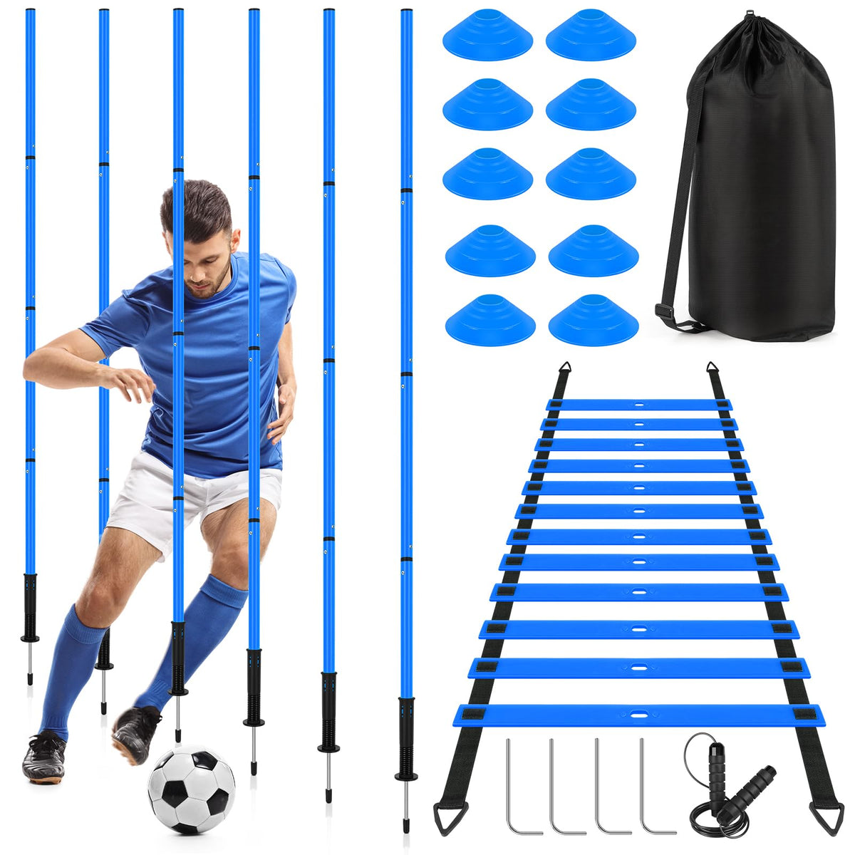Soccer Training Equipment Agility Speed Training Set 20ft - SMTPDT Official Imagery - 2