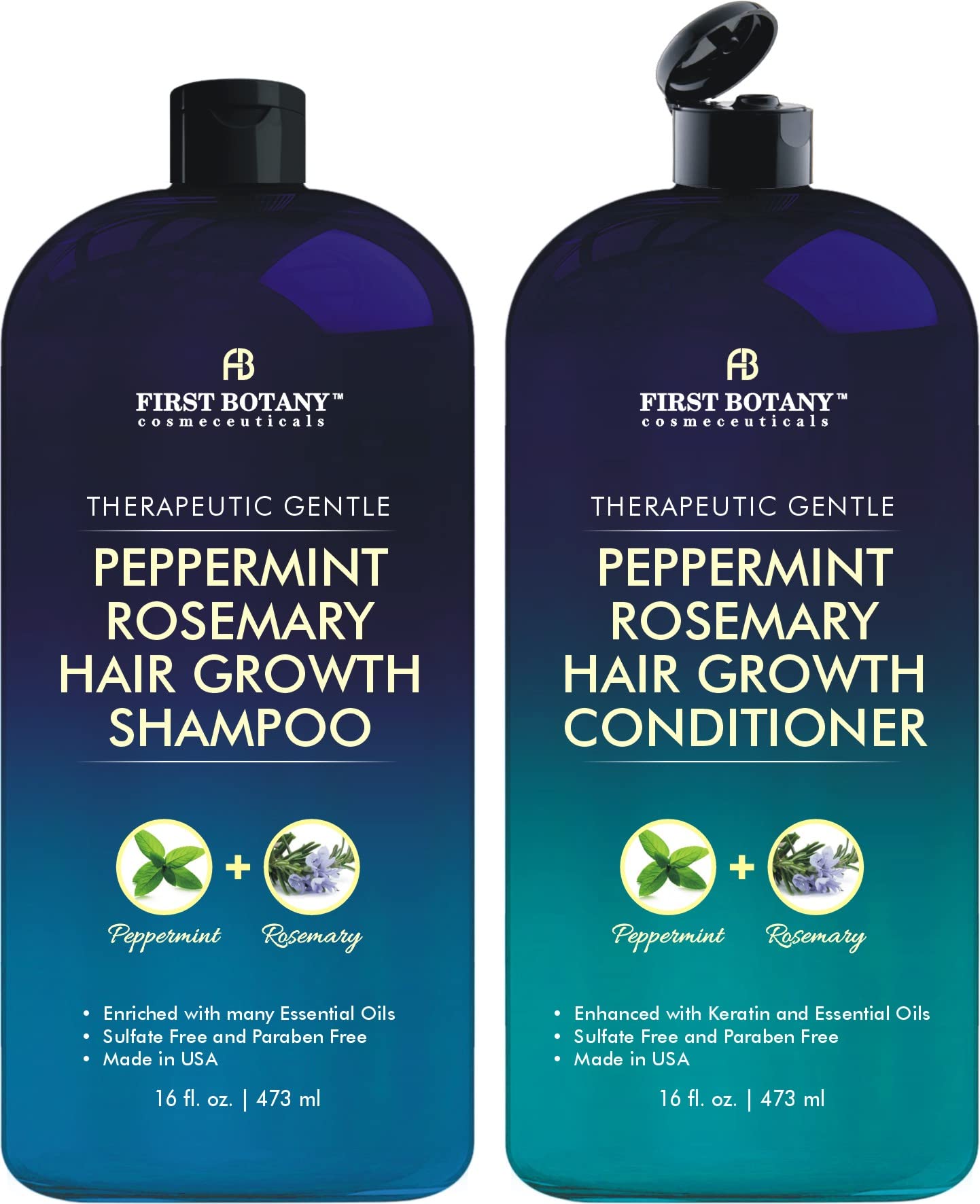 First Botany, Peppermint Rosemary Hair Regrowth and Anti Hair Loss Shampoo and - First Botany Official Product View 2