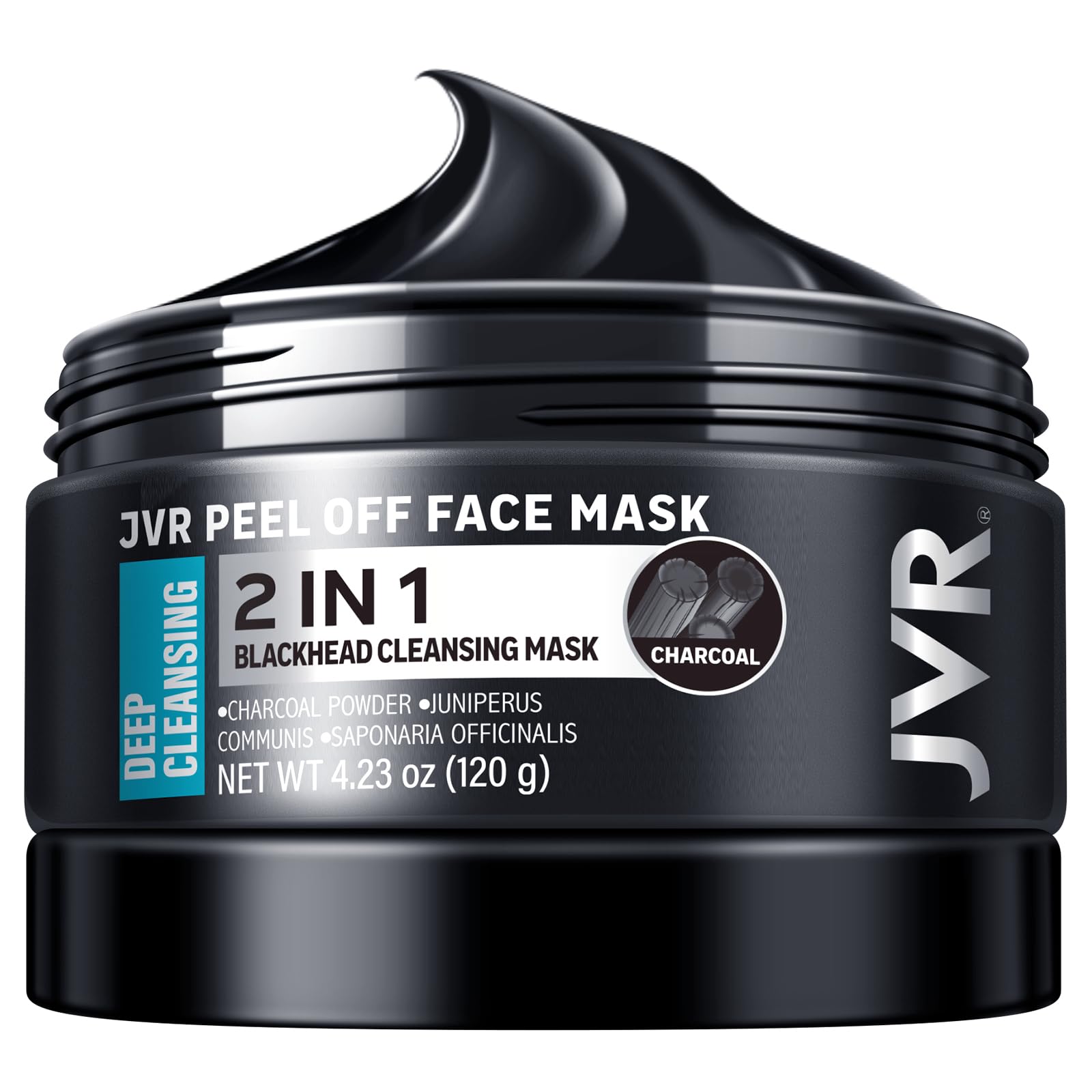 JVR Peel Off Face Mask, Blackhead Mask for Men, Charcoal Peel - JVR