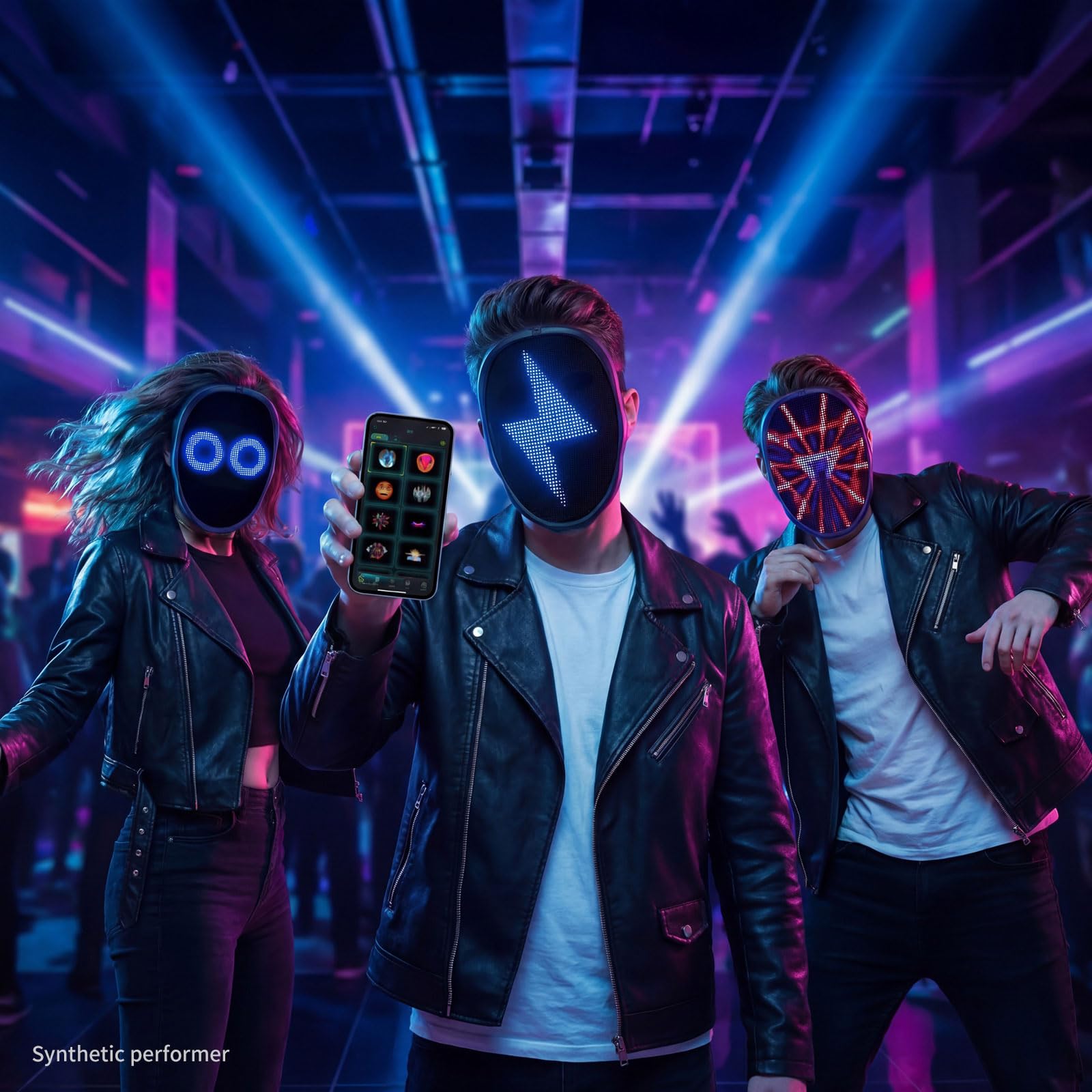 MEGOO Led Mask with Bluetooth Programmable App,Light Up Digital Face Mask - MEGOO Official Product View 2