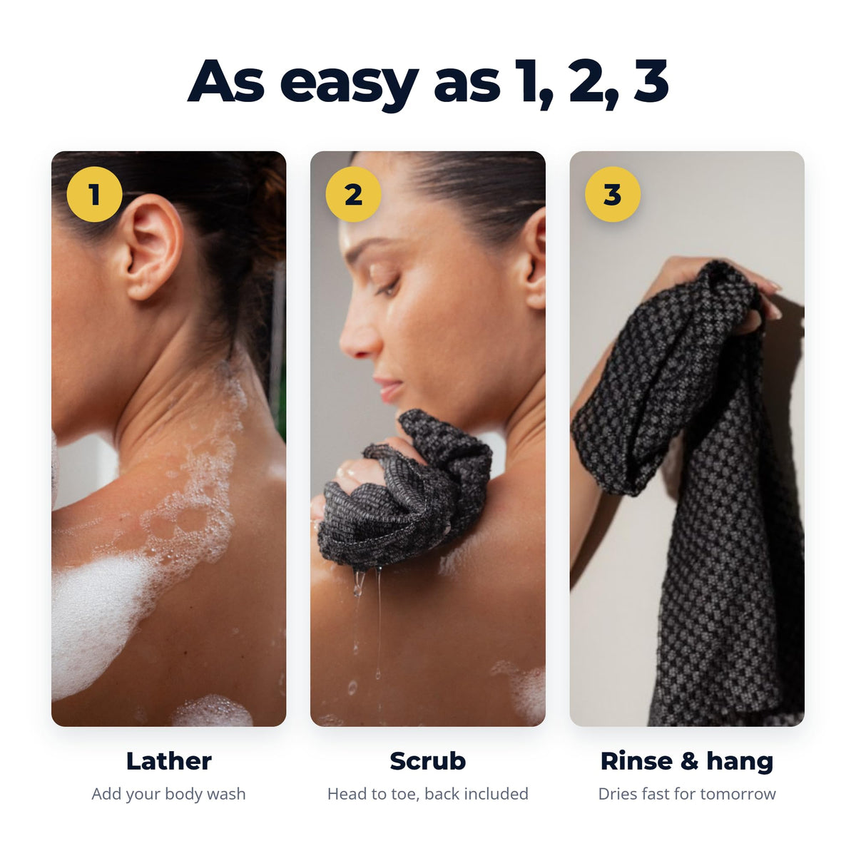 Exfoliating Washcloth Face Body Scrub Towel - Sima Brand Official Imagery - 4