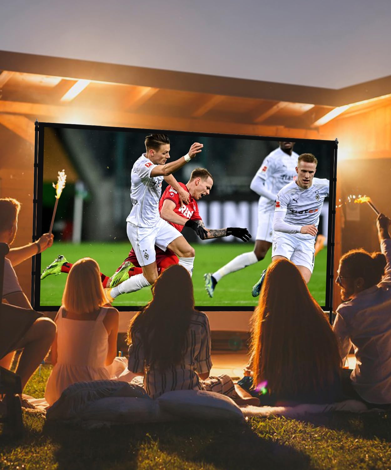 STWUI Projector Screen with Stand - 100 Inch Outdoor Projector Sc - STWUI Official Product View 3
