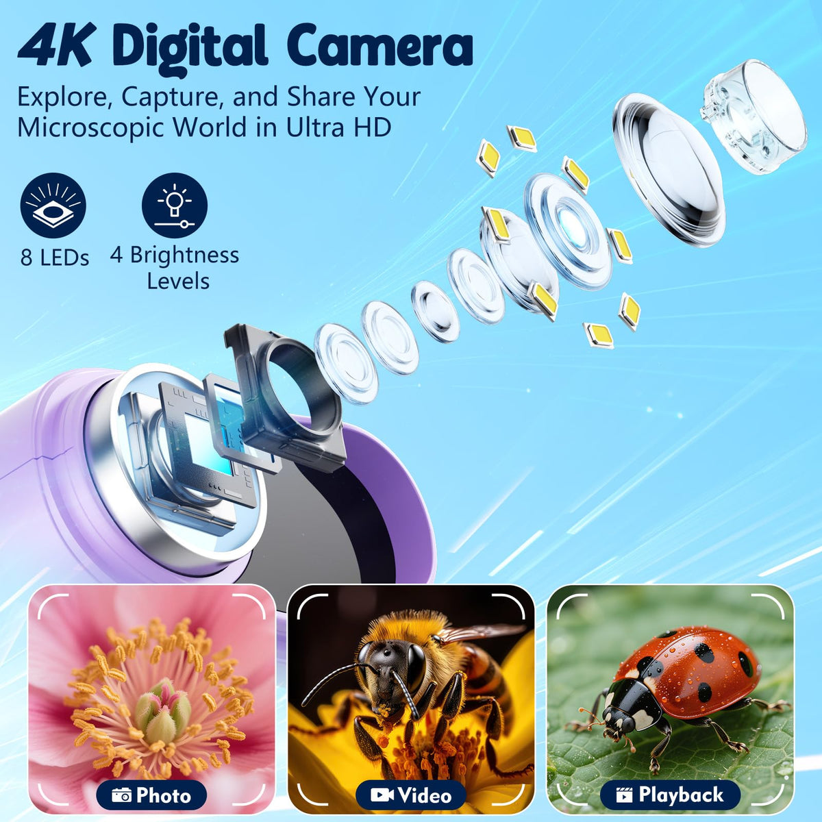 Odatay 2 4 4K 1000X Digital Kids Microscope with 32G Card 12 - Odatay Official Imagery - 4