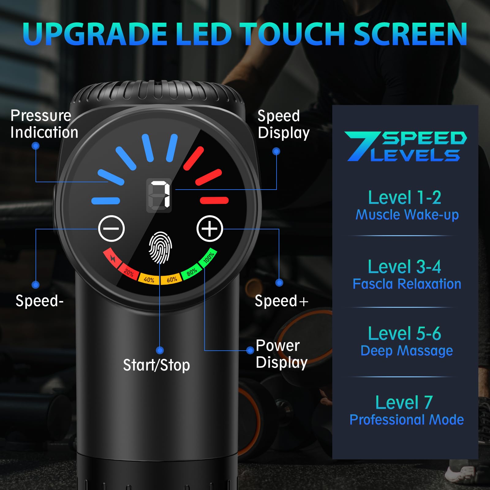 TOLOCO Massage Gun, Deep Tissue Back Massage for Athletes for Pai by TOLOCO - Angle View 2