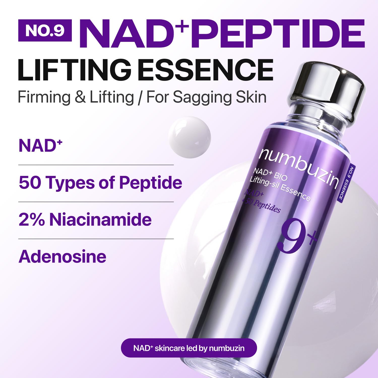numbuzin No.9 NAD+ Peptide Serum for Face &amp; Body, Anti-aging - numbuzin