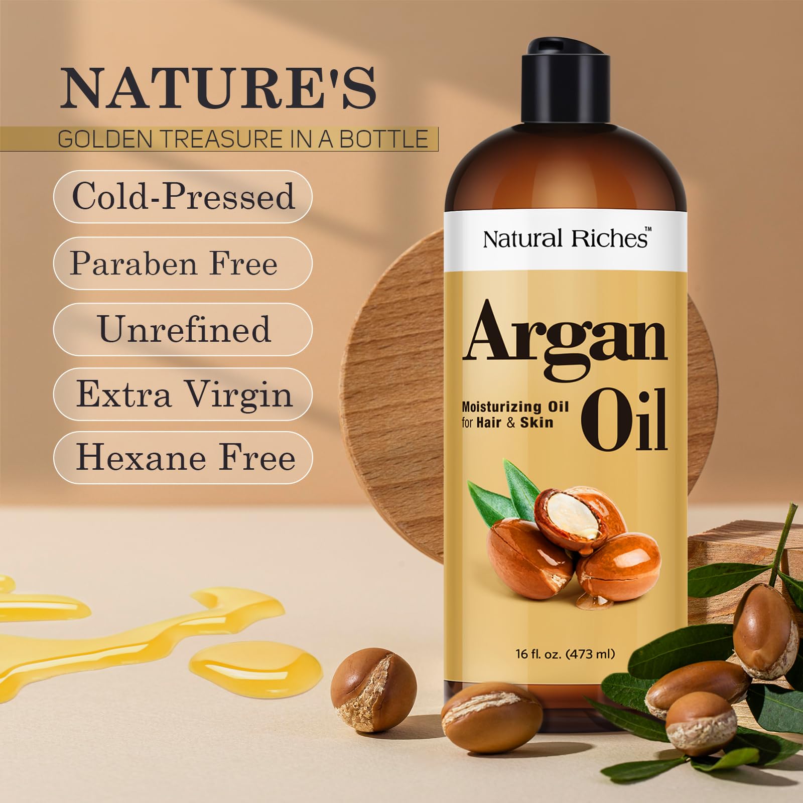 Natural Riches Moroccan Argan Oil 16 Fl Oz Deep Moisturizing Hair & Skin Oil - Natural Riches Official Product View 8