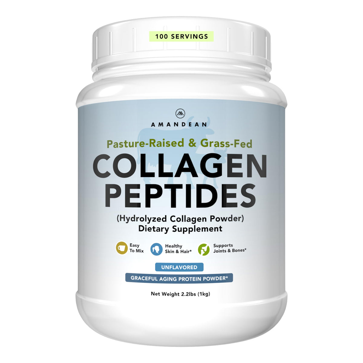 AMANDEAN Collagen Peptides Powder Grass Fed Hydrolyzed Type - AMANDEAN Official Imagery - 2