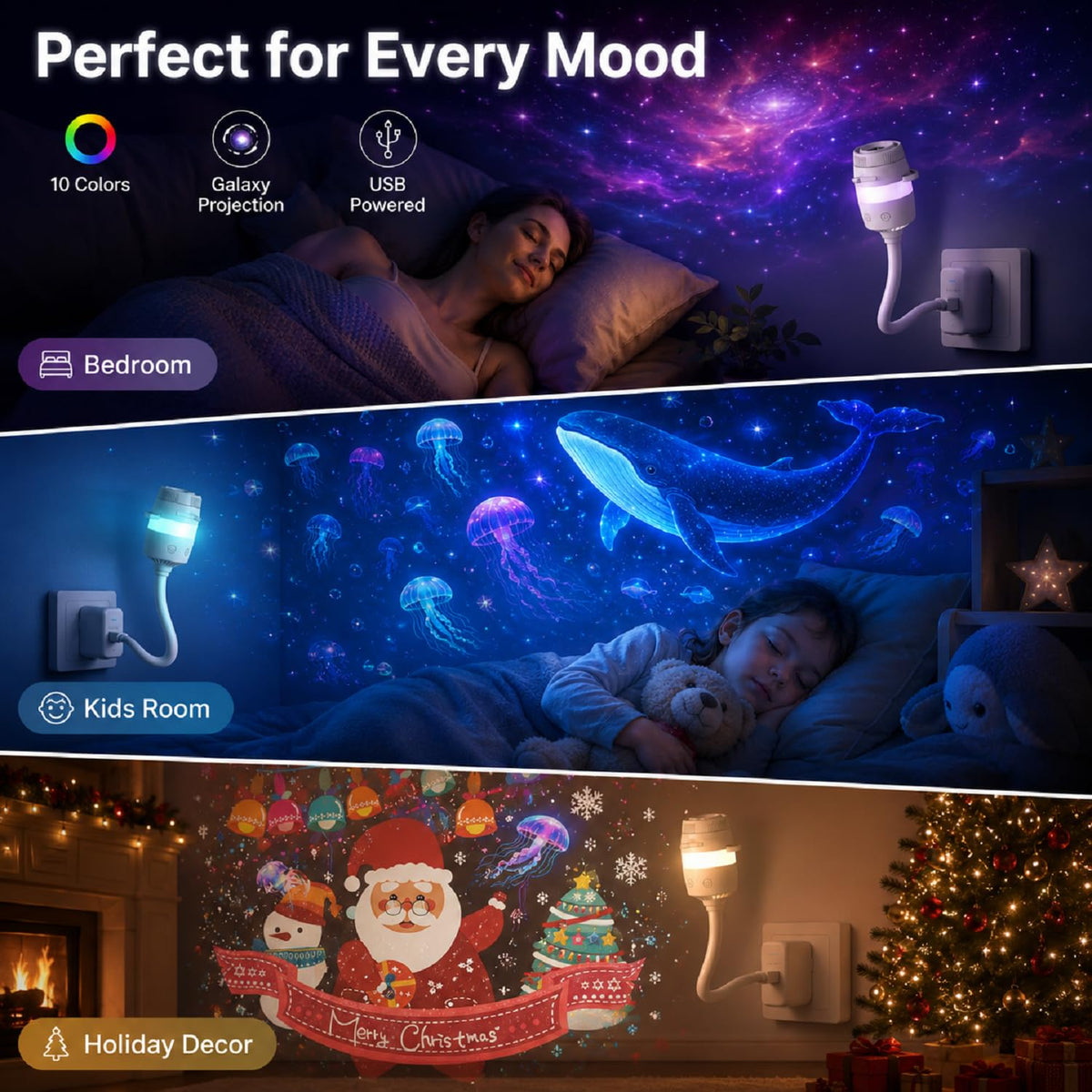 Galaxy Star Night Light Projector 2 in 1 USB Multicolor LED - B DyBoHF Official Imagery - 7