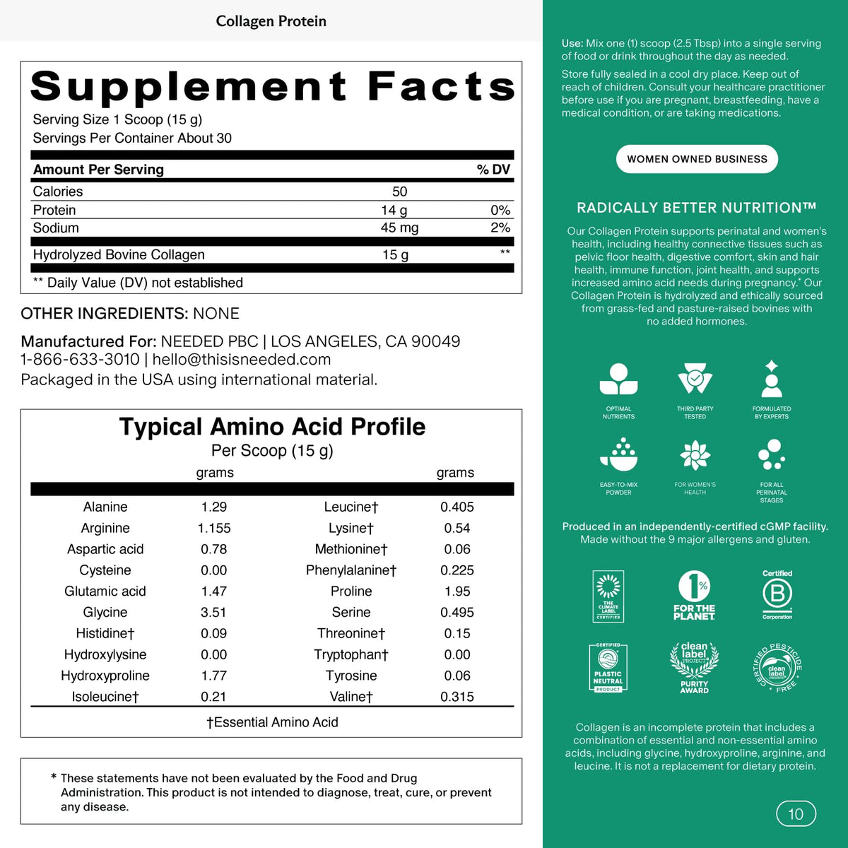 Needed Hydrolyzed Collagen Protein Powder - Needed. Official Imagery - 3