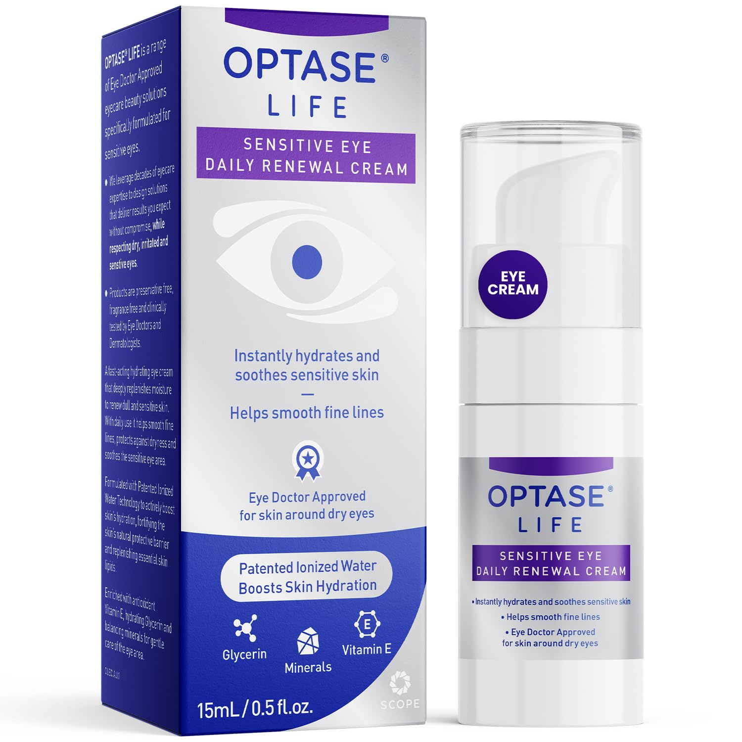 Optase LIFE Sensitive Eye Daily Renewal Cream - Hydrating Eye - Product Imagery