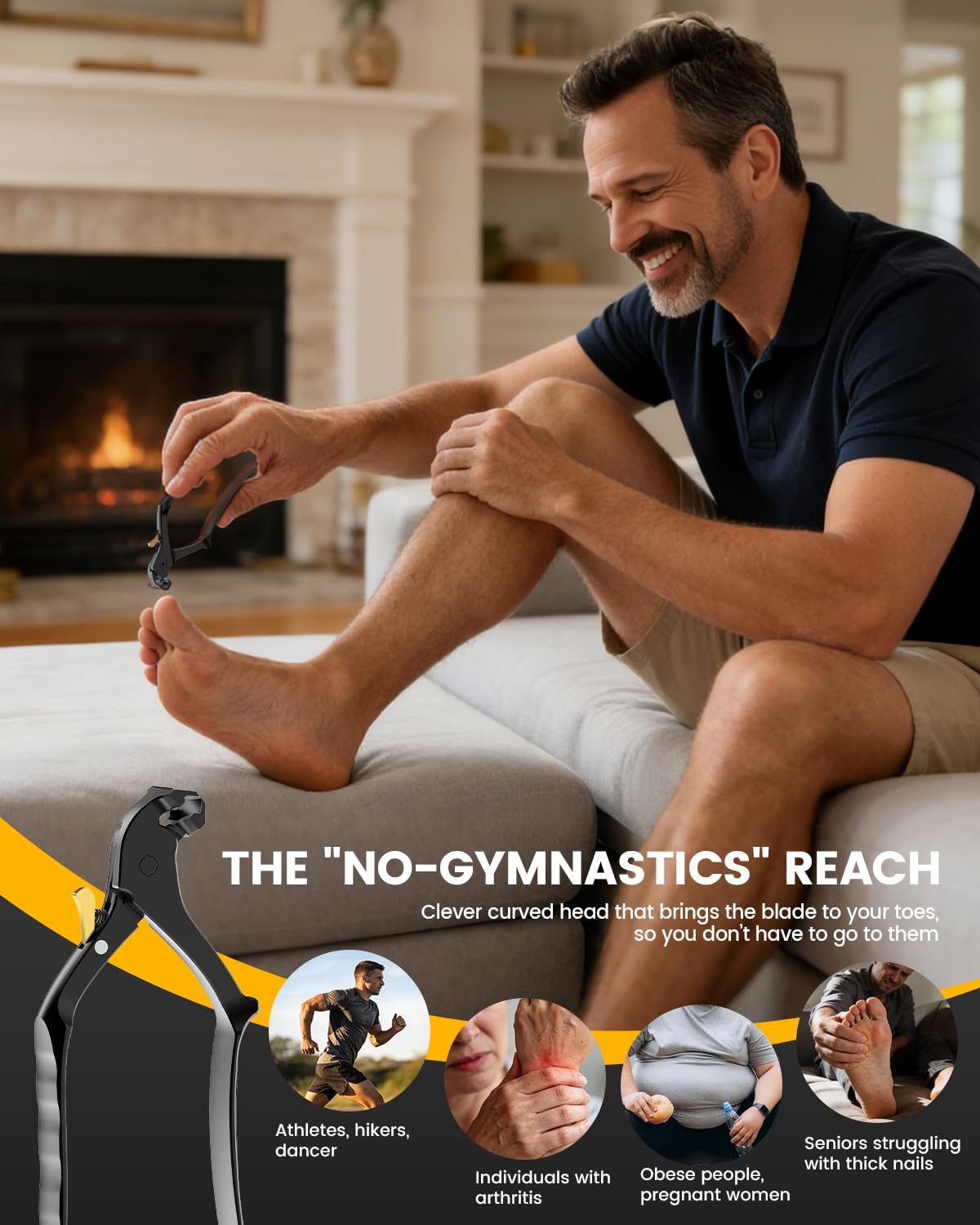 BEZOX Long Handle Toenail Clippers for Seniors