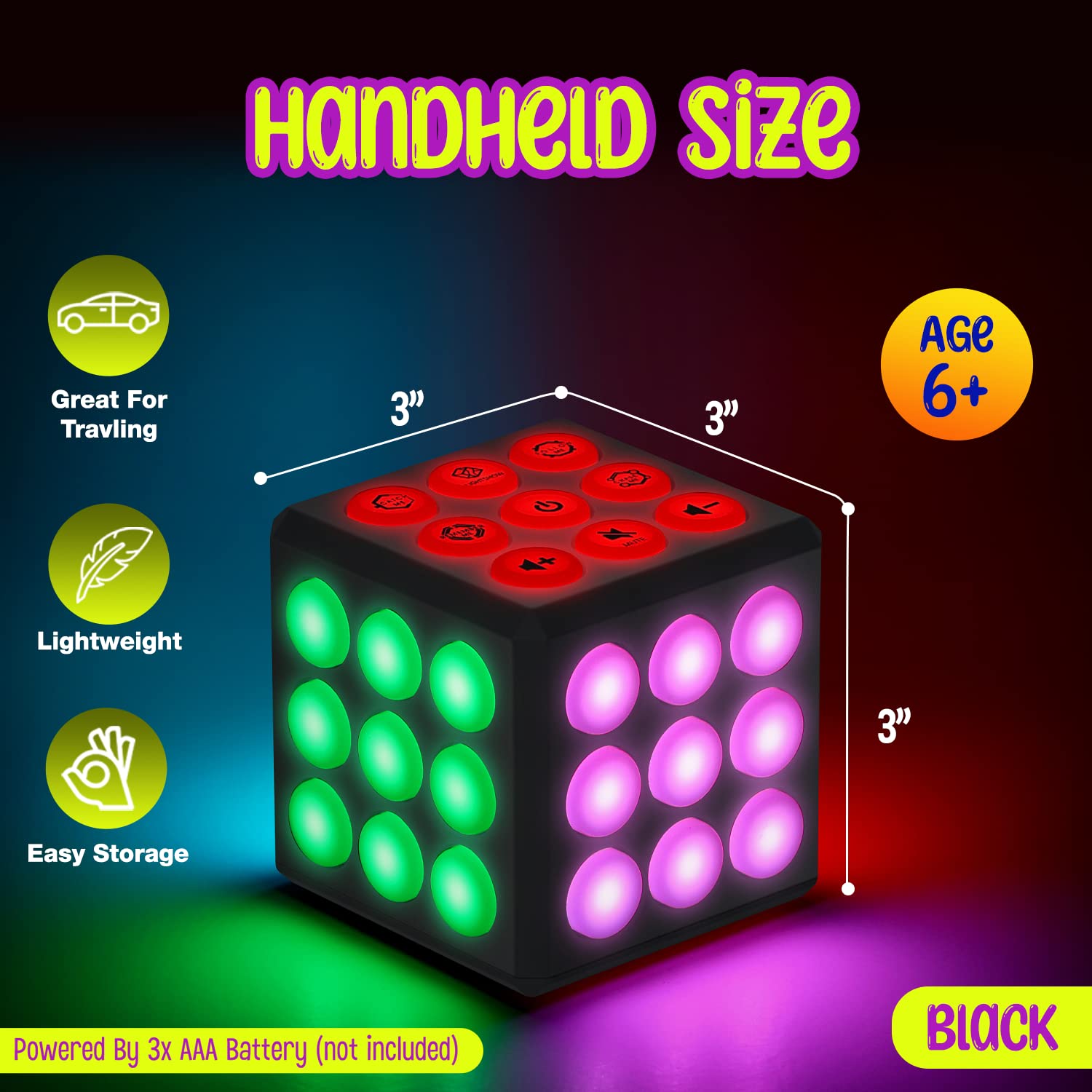 PlayRoute Electronic Brain & Memory Game Cube - Fun Toy Gift Idea by PlayRoute - Angle View 2