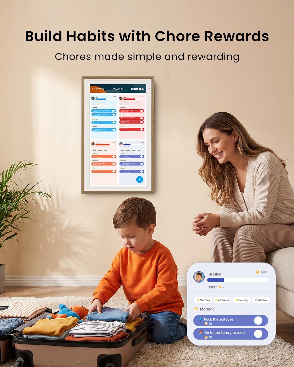Apolosign 21.5-inch Digital Calendar, Smart Wall Planner with Cal - ApoloSign Official Product View 6