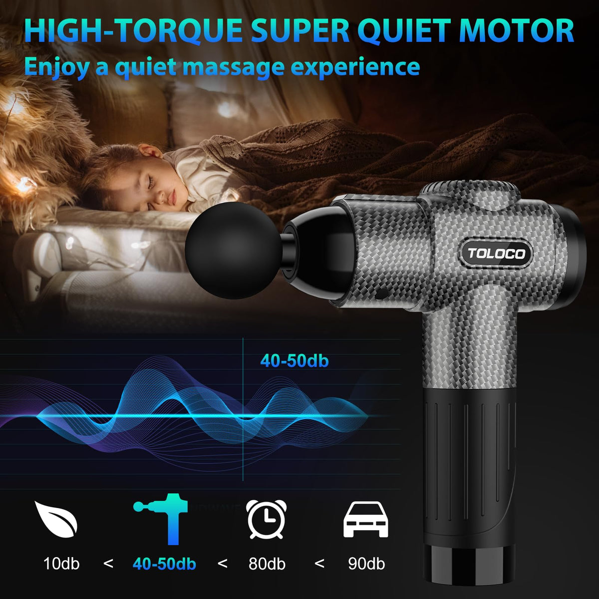TOLOCO Massage Gun Deep Tissue Back Massage for Athletes for - TOLOCO Official Imagery - 4